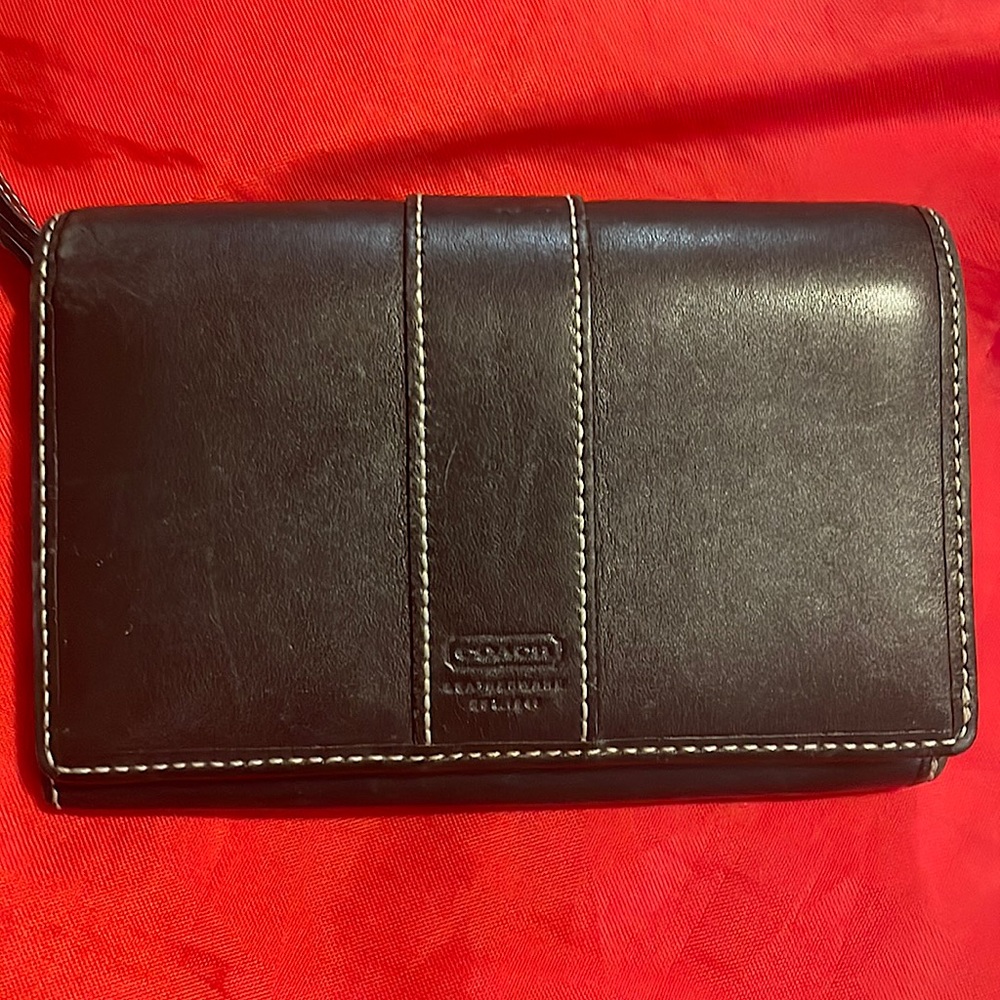 Coach black leather wallet